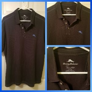 TOMMY BAHAMA Mens Prima Cotton Black Polo Shirt